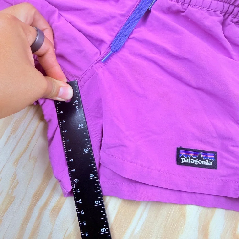 Patagonia Kids Purple Baggies Shorts Elastic Waist Drawstring Size S Small